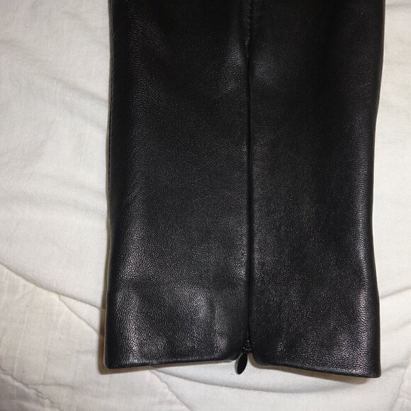 Lew Magram Collection women's size 8 black 100% real leather pants, tapered leg - Picture 8 of 16